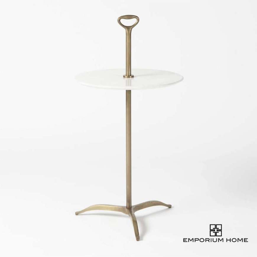 Picture of CHLOE TABLE-LIGHT ANTIQUE BRASS/WHITE MARBLE