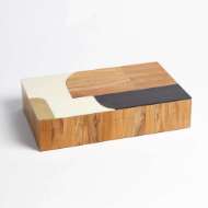 Picture of WOODEN INLAID BOX-BLACK/IVORY