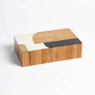 Picture of WOODEN INLAID BOX-BLACK/IVORY