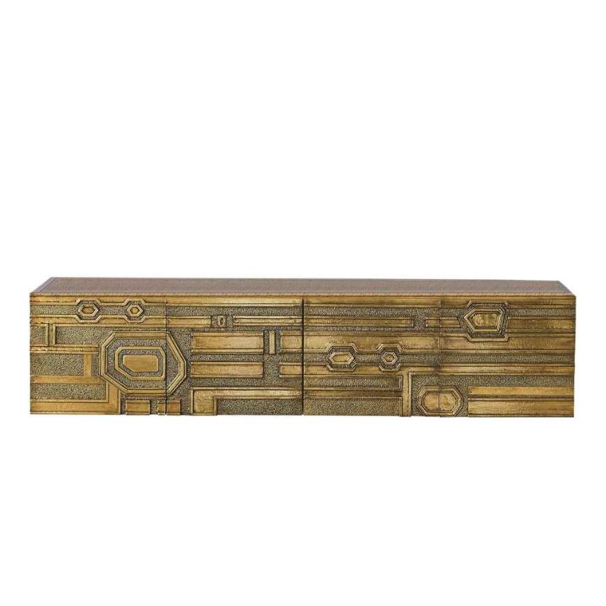 Picture of ABSTRACT BLOCK CABINET-BRASS