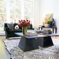 Picture of AERO COCKTAIL TABLE-BLACK LEATHERED MARBLE