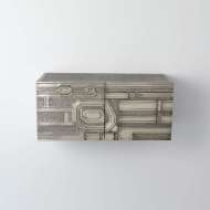 Picture of ABSTRACT BLOCK CABINET-LEFT-SILVER