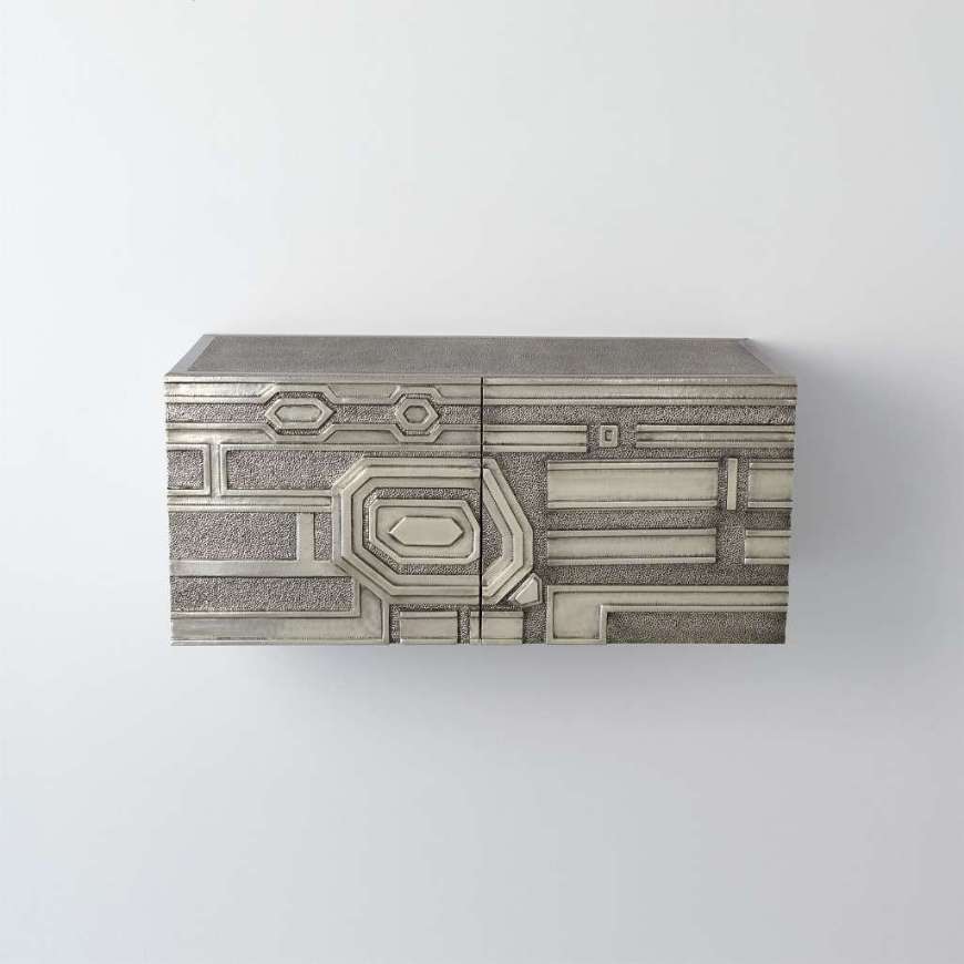 Picture of ABSTRACT BLOCK CABINET-LEFT-SILVER