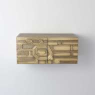 Picture of ABSTRACT BLOCK CABINET-LEFT-BRASS