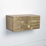 Picture of ABSTRACT BLOCK CABINET-LEFT-BRASS