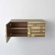 Picture of ABSTRACT BLOCK CABINET-LEFT-BRASS