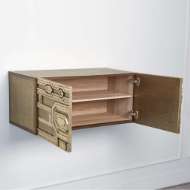 Picture of ABSTRACT BLOCK CABINET-LEFT-BRASS