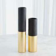 Picture of COLLINS VASES-MATTE BLACK/GOLD METALLIC