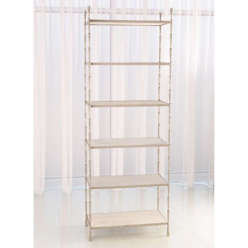 Picture of SPIKE ETAGERE-ANTIQUE NICKEL W/WHITE MARBLE