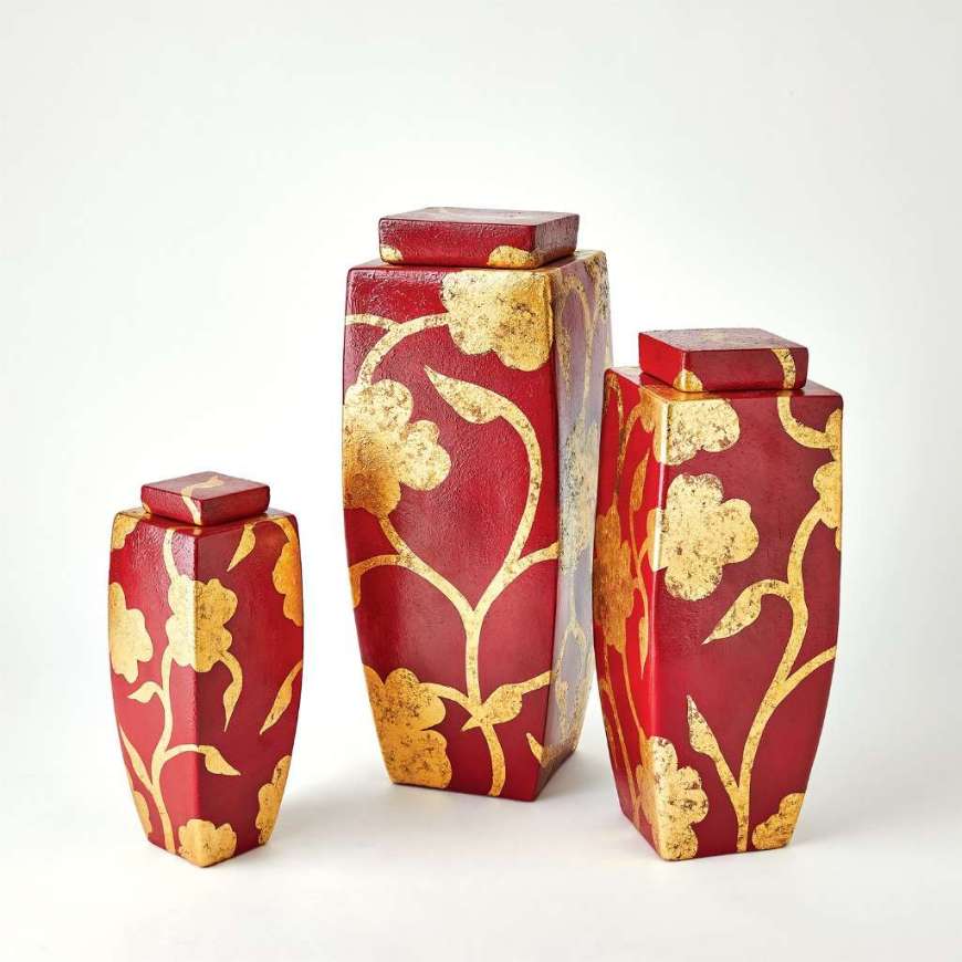 Picture of FLORA JARS-DEEP RED