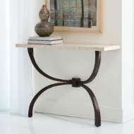 Picture of TETON CONSOLE-BRONZE W/TRAVERTINE TOP