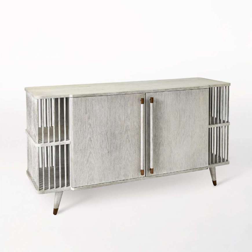 Picture of ARBOR MEDIA CABINET-WHITEWASHED FINISH