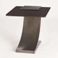 Picture of SIDE TABLE W/SMOKE GLASS-LIGHT GUNMETAL