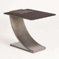 Picture of SIDE TABLE W/SMOKE GLASS-LIGHT GUNMETAL