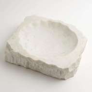 Picture of CHISELED BLOCK BOWL-WHITE MARBLE