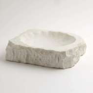 Picture of CHISELED BLOCK BOWL-WHITE MARBLE