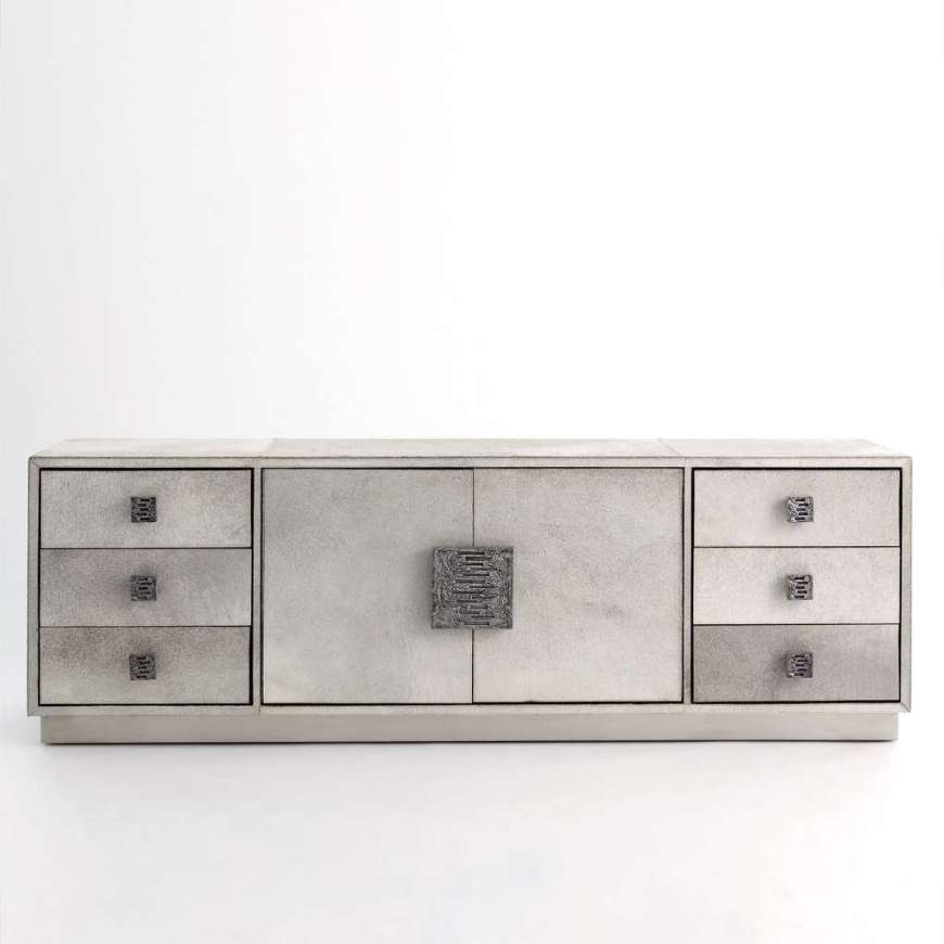 Picture of METRO LONG CABINET - GREY HAIR-ON-HIDE