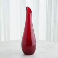 Picture of TALL SLANT VASE-DEEP RED