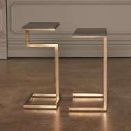 Picture of SET OF 2-C NESTING TABLES-BRASS