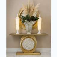 Picture of OPERA FLUTED CONSOLE-BRASS W/QUARTZ INSERT