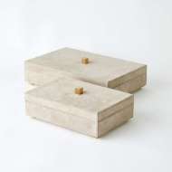 Picture of POSH BOXES-PARCHMENT SUEDE