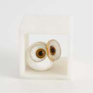 Picture of ALABASTER BIG EYED OWL IN CUBE