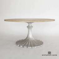 Picture of FLUTE TABLE BASE-SILVER LEAF-34"