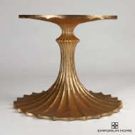 Picture of FLUTE TABLE 60" WALNUT TOP W/34" GOLD LEAF BASE