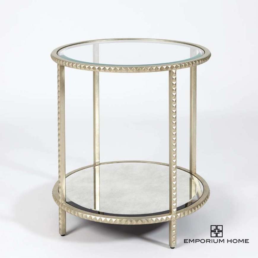 Picture of STUD END TABLE-SILVER LEAF