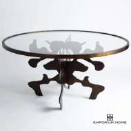 Picture of INK BLOT DINING TABLE-BRONZE-60"