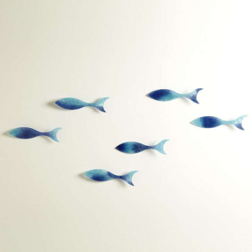 Picture of S/6 WALL FISH-BLUE-SM