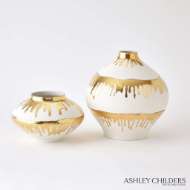 Picture of NUOVE VASE COLLECTION-GOLD DRIPS