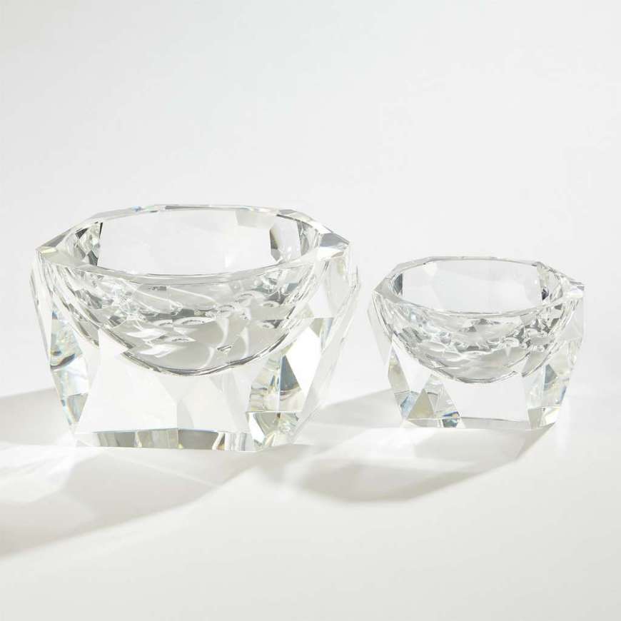 Picture of MULTI FACET CRYSTAL BOWL-CLEAR