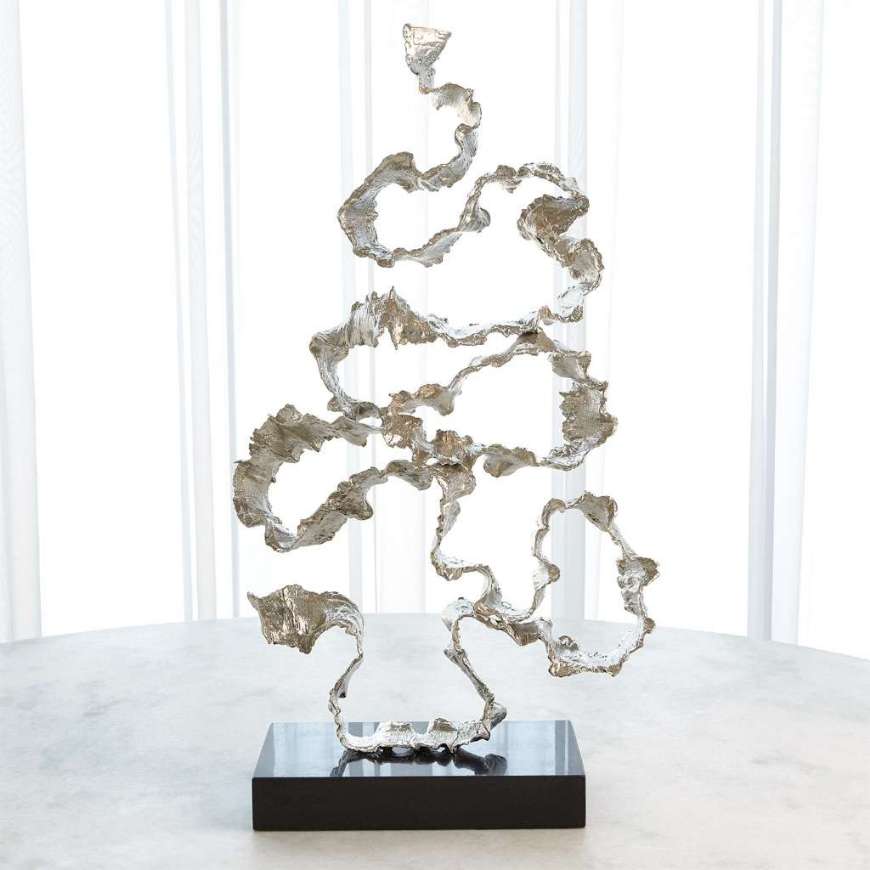 Picture of SQUIGGLES SCULPTURE-NICKEL-BLACK GRANITE