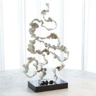 Picture of SQUIGGLES SCULPTURE-NICKEL-BLACK GRANITE