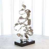 Picture of SQUIGGLES SCULPTURE-NICKEL-BLACK GRANITE