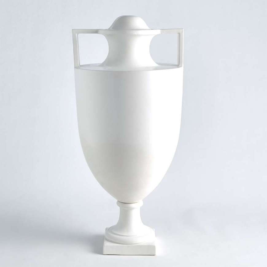 Picture of SQUARE HANDLE AMPHORA URN-MATTE WHITE