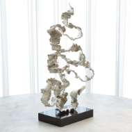 Picture of SQUIGGLES SCULPTURE-NICKEL-BLACK GRANITE