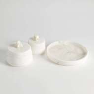 Picture of ALABASTER TAPERED ROUND BOXES AND TRAY-WHITE