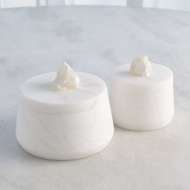 Picture of ALABASTER TAPERED ROUND BOXES AND TRAY-WHITE