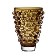 Picture of BUBBLE CYLINDER VASE-AMBER