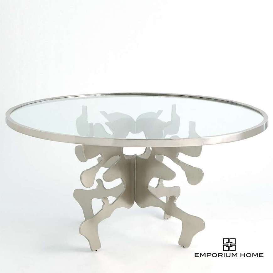 Picture of INK BLOT DINING TABLE-NICKEL-60"