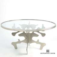 Picture of INK BLOT DINING TABLE-NICKEL-60"