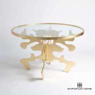 Picture of INK BLOT DINING TABLE-GOLD LEAF-48"