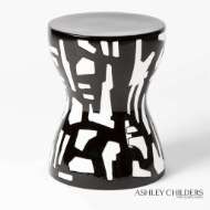 Picture of ABSTRACT STOOL-BLACK/WHITE