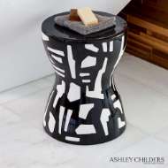 Picture of ABSTRACT STOOL-BLACK/WHITE