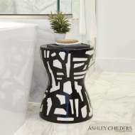 Picture of ABSTRACT STOOL-BLACK/WHITE