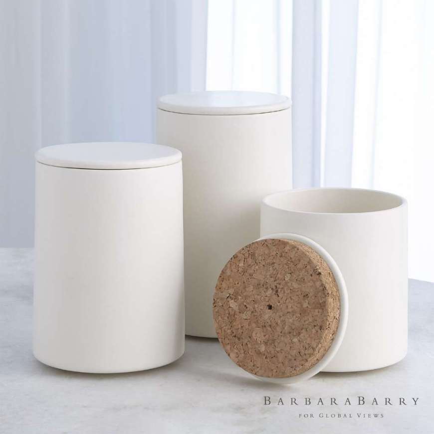 Picture of ENCIRCLE CANISTER W/CORK LID-CHALK