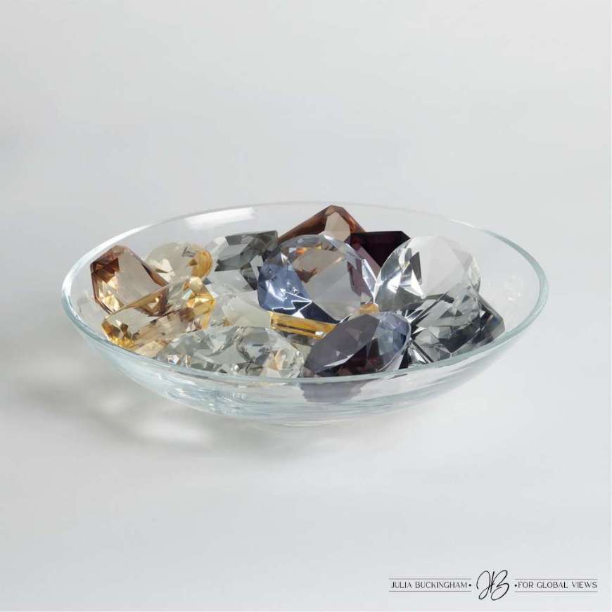 Picture of CLEAR BOWL WITH 18 OXFORD JEWELS-2 OF EACH COLOR