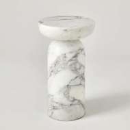 Picture of TUMBLE ACCENT TABLE-ARBESCATO WHITE MARBLE